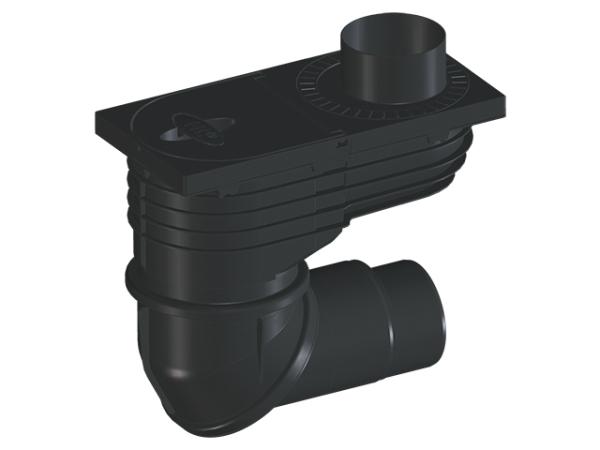 Regensinkkasten DN110/125 mit Drehgelenk, Laubfangkorb, Geruchsklappe, Reinigungsdeckel und Überschubstücken HL600N